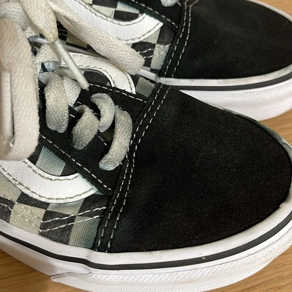 Vans Off The Wall - Old Skool Checkerboard - Suede Sneakers - Black/White sz 5 - Picture 2 of 16